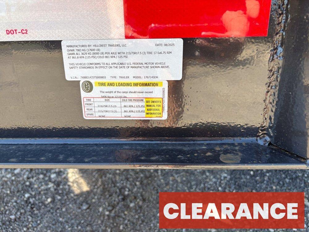 14' Dump Trailer BP 40" Side Walls - Telescopic lift - 8k Axles - Hydraulic Jack - Bumper Pull Dump - Dump Trailers - Stryker Dealership Group