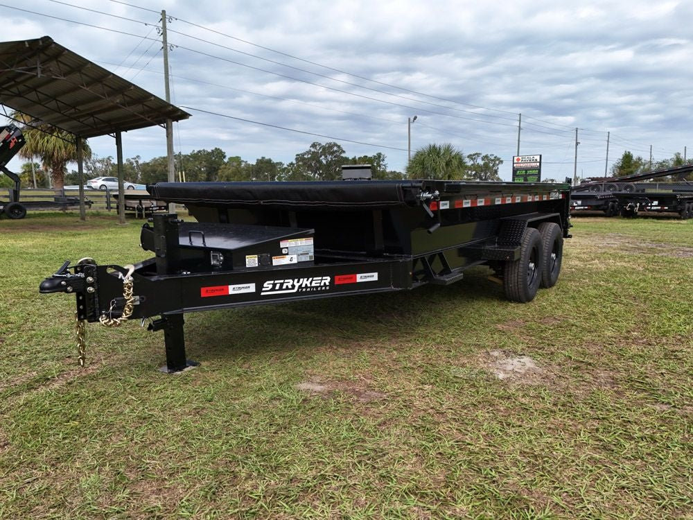 14' EDT Dump Trailer 20" Side Walls - 10 ga Floor - 521 Scissor Lift - 3 Way Gate 002108 - Dump Trailers - Stryker Dealership Group