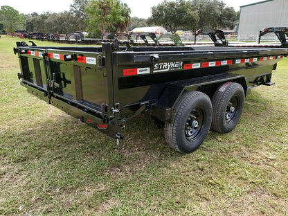 14' EDT Dump Trailer 20" Side Walls - 10 ga Floor - 521 Scissor Lift - 3 Way Gate 002108 - Dump Trailers - Stryker Dealership Group