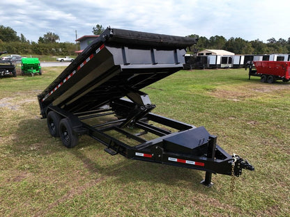 14' EDT Dump Trailer 20" Side Walls - 10 ga Floor - 521 Scissor Lift - 3 Way Gate 002108 - Dump Trailers - Stryker Dealership Group