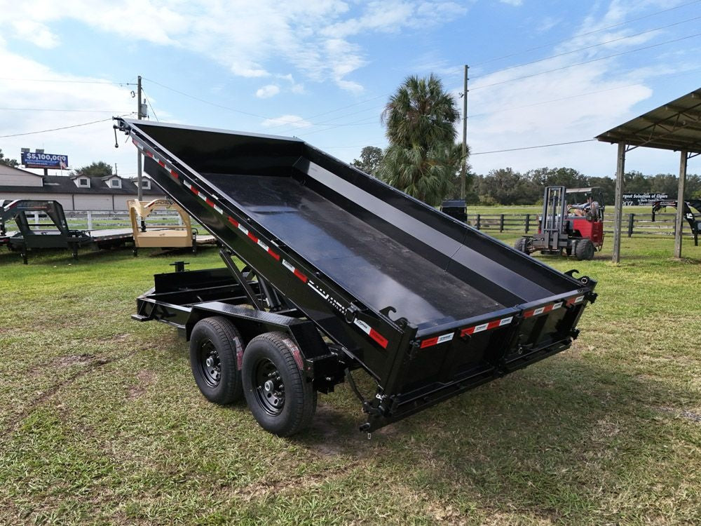 14' EDT Dump Trailer 20" Side Walls - 10 ga Floor - 521 Scissor Lift - 3 Way Gate 002108 - Dump Trailers - Stryker Dealership Group