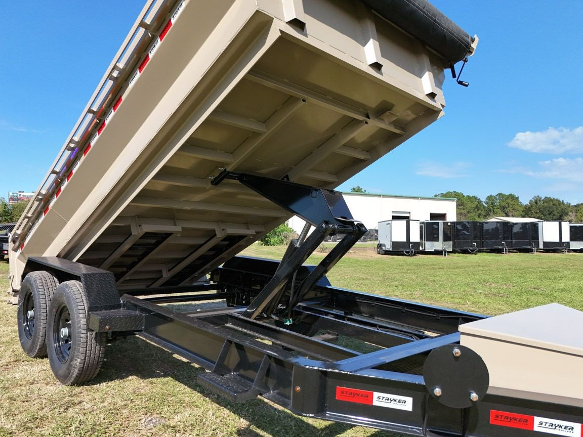 14' EDT Dump Trailer 20" Side Walls - 10 ga Floor - 521 Scissor Lift - 3 Way Gate 002109 - Dump Trailers - Stryker Dealership Group