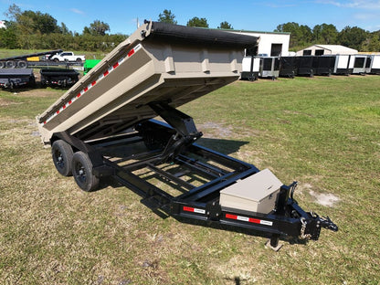 14' EDT Dump Trailer 20" Side Walls - 10 ga Floor - 521 Scissor Lift - 3 Way Gate 002109 - Dump Trailers - Stryker Dealership Group