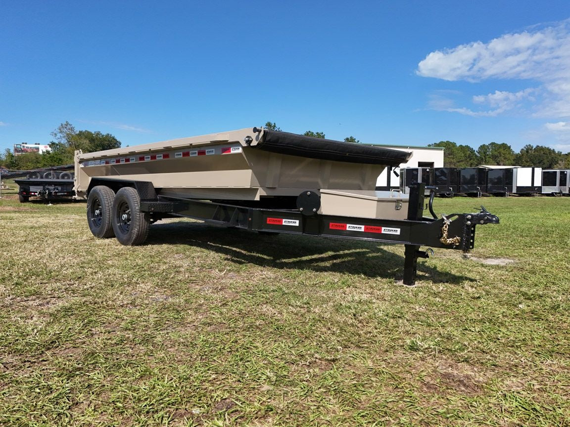 14' EDT Dump Trailer 20" Side Walls - 10 ga Floor - 521 Scissor Lift - 3 Way Gate 002109 - Dump Trailers - Stryker Dealership Group