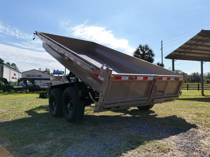 14' EDT Dump Trailer 20" Side Walls - 10 ga Floor - 521 Scissor Lift - 3 Way Gate 002109 - Dump Trailers - Stryker Dealership Group