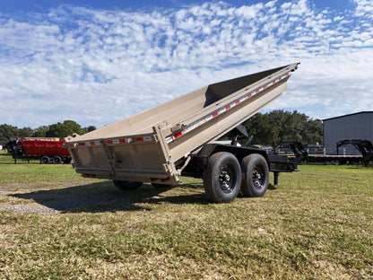 14' EDT Dump Trailer 20" Side Walls - 10 ga Floor - 521 Scissor Lift - 3 Way Gate 002109 - Dump Trailers - Stryker Dealership Group