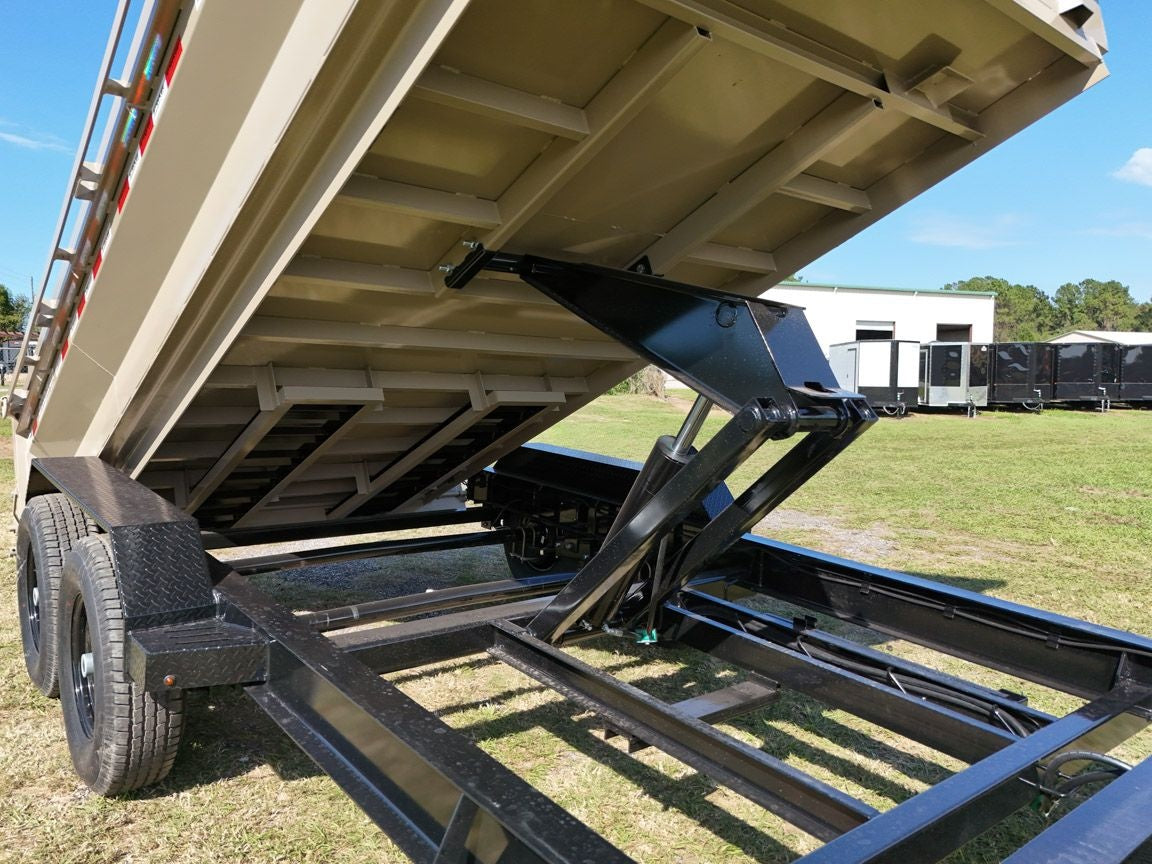 14' EDT Dump Trailer 20" Side Walls - 10 ga Floor - 521 Scissor Lift - 3 Way Gate 002109 - Dump Trailers - Stryker Dealership Group