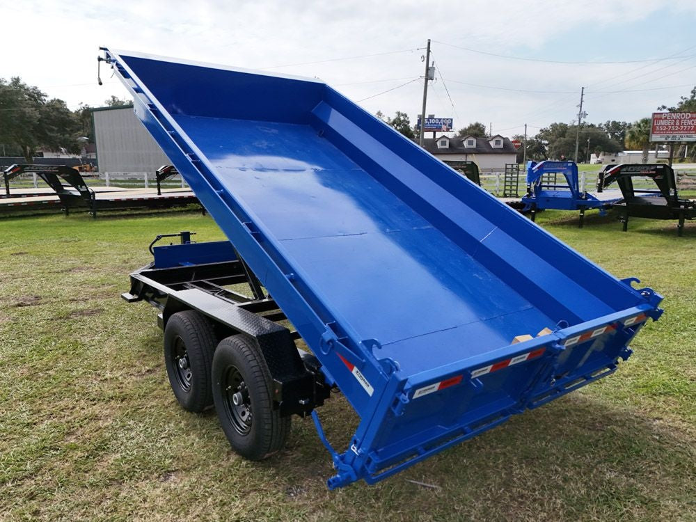 14' EDT Dump Trailer 20" Side Walls - 10 ga Floor - 521 Scissor Lift - 3 Way Gate 002110 - Dump Trailers - Stryker Dealership Group