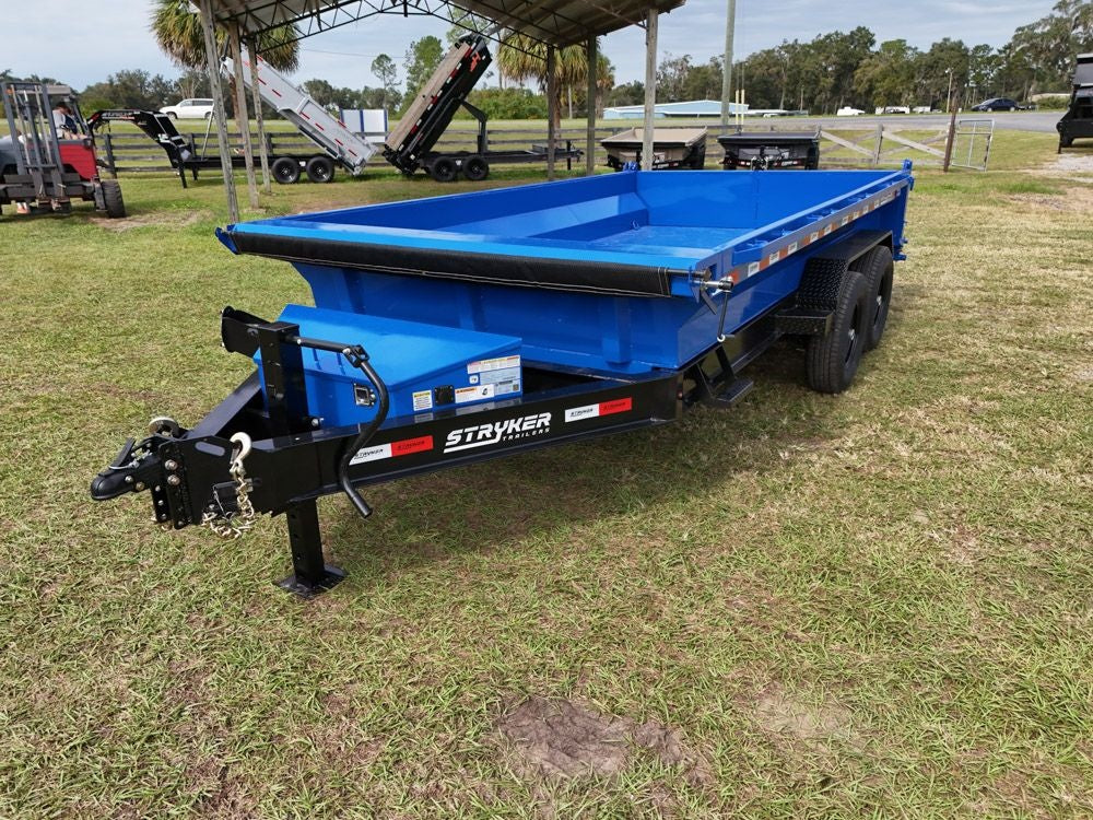 14' EDT Dump Trailer 20" Side Walls - 10 ga Floor - 521 Scissor Lift - 3 Way Gate 002110 - Dump Trailers - Stryker Dealership Group