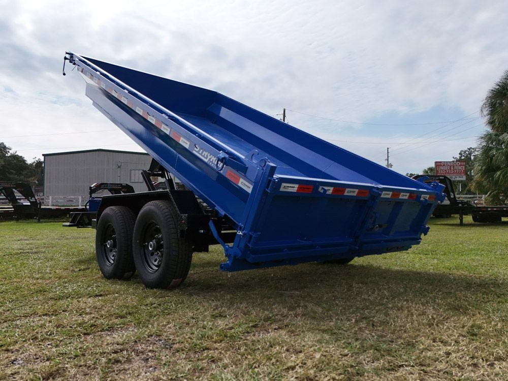 14' EDT Dump Trailer 20" Side Walls - 10 ga Floor - 521 Scissor Lift - 3 Way Gate 002110 - Dump Trailers - Stryker Dealership Group