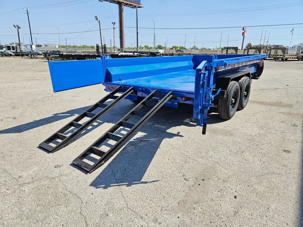 14' EDT Dump Trailer 20" Side Walls - 10 ga Floor - 521 Scissor Lift - 3 Way Gate - Dump Trailers - Stryker Dealership Group