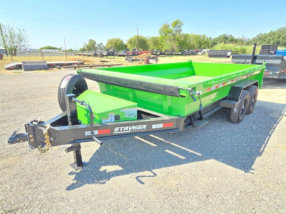 14' EDT Dump Trailer 20" Side Walls - 10 ga Floor - 521 Scissor Lift - 3 Way Gate - Dump Trailers - Stryker Dealership Group