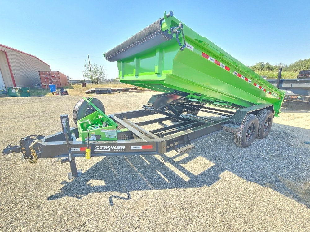 14' EDT Dump Trailer 20" Side Walls - 10 ga Floor - 521 Scissor Lift - 3 Way Gate - Dump Trailers - Stryker Dealership Group
