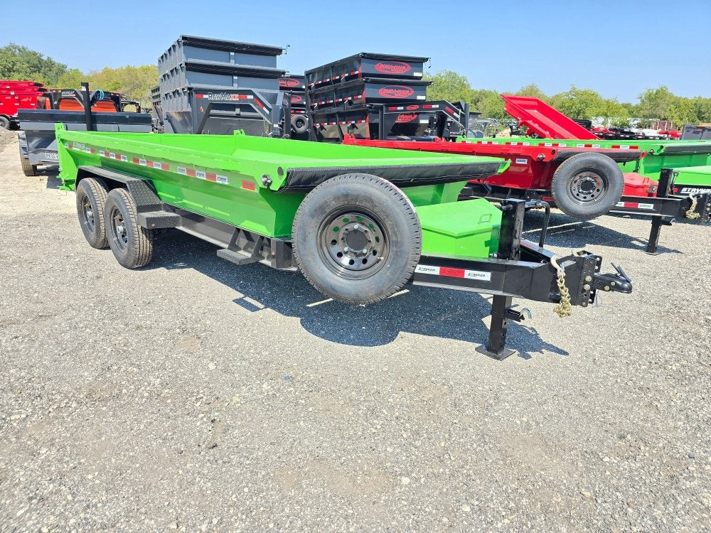 14' EDT Dump Trailer 20" Side Walls - 10 ga Floor - 521 Scissor Lift - 3 Way Gate - Dump Trailers - Stryker Dealership Group