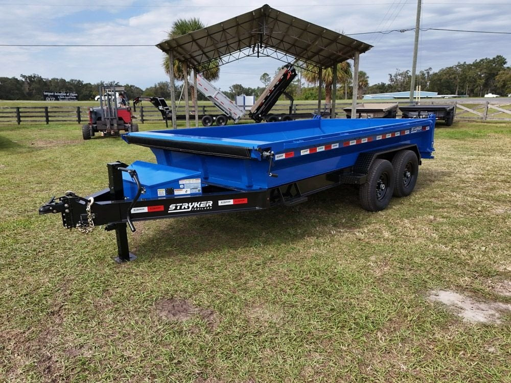 14' EDT Dump Trailer 20" Side Walls - 10 ga Floor - 521 Scissor Lift - 3 Way Gate - Dump Trailers - Stryker Dealership Group