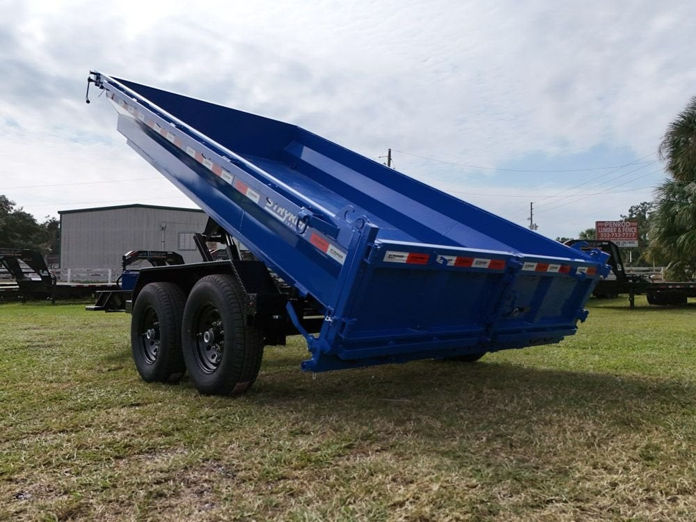 14' EDT Dump Trailer 20" Side Walls - 10 ga Floor - 521 Scissor Lift - 3 Way Gate - Dump Trailers - Stryker Dealership Group