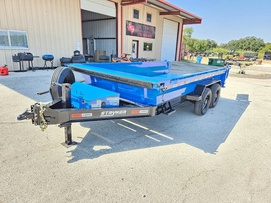 14' EDT Dumpt Trailer 20" Side Walls - 10 ga Floor - 521 Scissor Lift - 3 Way Gate INV-3081 - Dump Trailers - Stryker Dealership Group