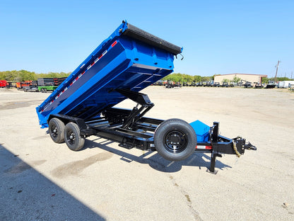 14' EDT Dumpt Trailer 20" Side Walls - 10 ga Floor - 521 Scissor Lift - 3 Way Gate INV-3081 - Dump Trailers - Stryker Dealership Group