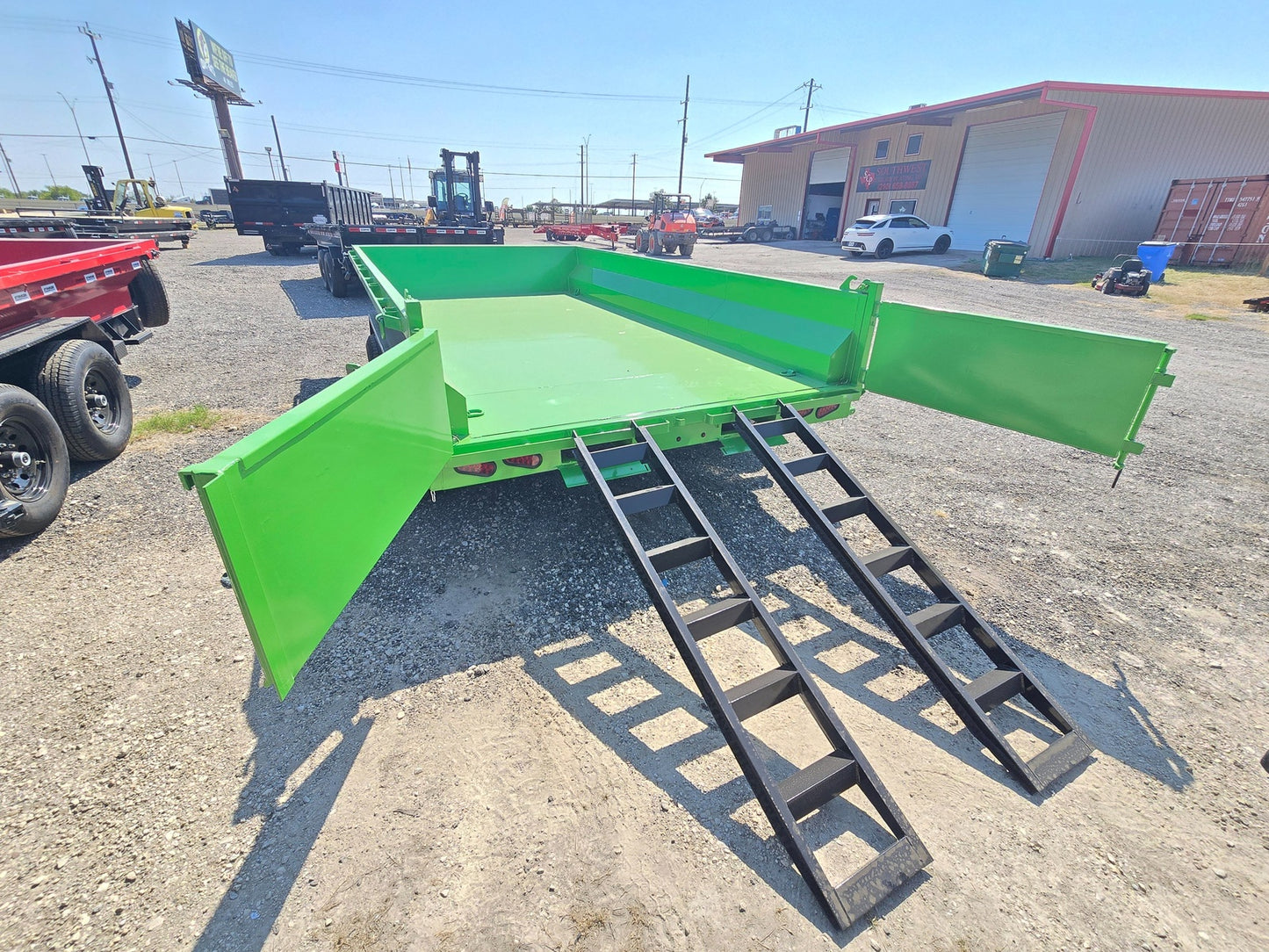 14' EDT Dumpt Trailer 20" Side Walls - 10 ga Floor - 521 Scissor Lift - 3 Way Gate INV-3082 - Dump Trailers - Stryker Dealership Group