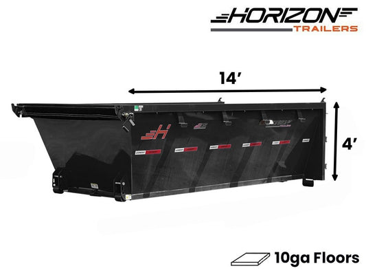 14' EDZ Roll Off Bin 4' Wall + Tarp - Black - #EDZ0007125 - 14x4 Bin/Roll Off Bin - Stryker Dealership Group