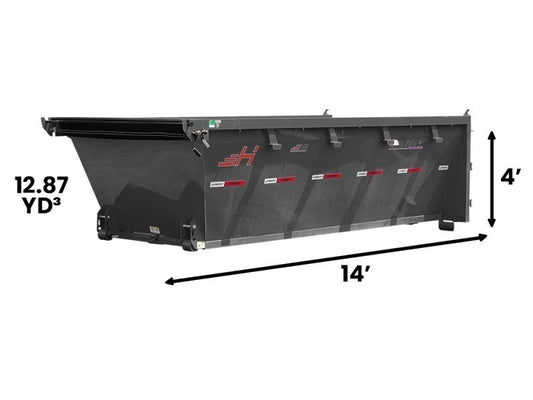 14' EDZ Roll Off Bin 4' Walls - Ash Gray - #EDZ0005286 - 14x4 Bin/Roll Off Bin - Stryker Dealership Group