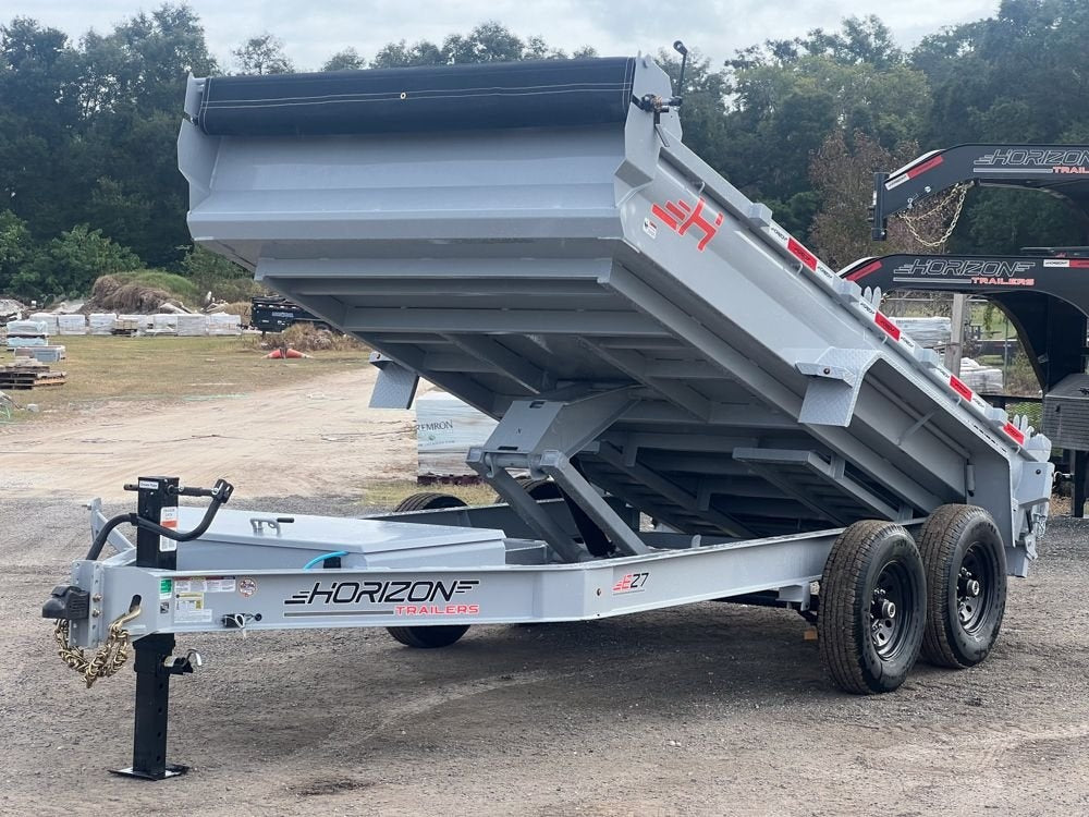14' EZ7 Dump Trailer 19" Sides 7K Axles 14K GVWR 3-way Door Slide In Ramps - Dump Trailers - Stryker Dealership Group