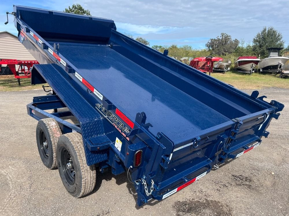 14' EZ7 Dump Trailer 19" Sides 7K Axles 14K GVWR 3-way Door Slide In Ramps - Dump Trailers - Stryker Dealership Group