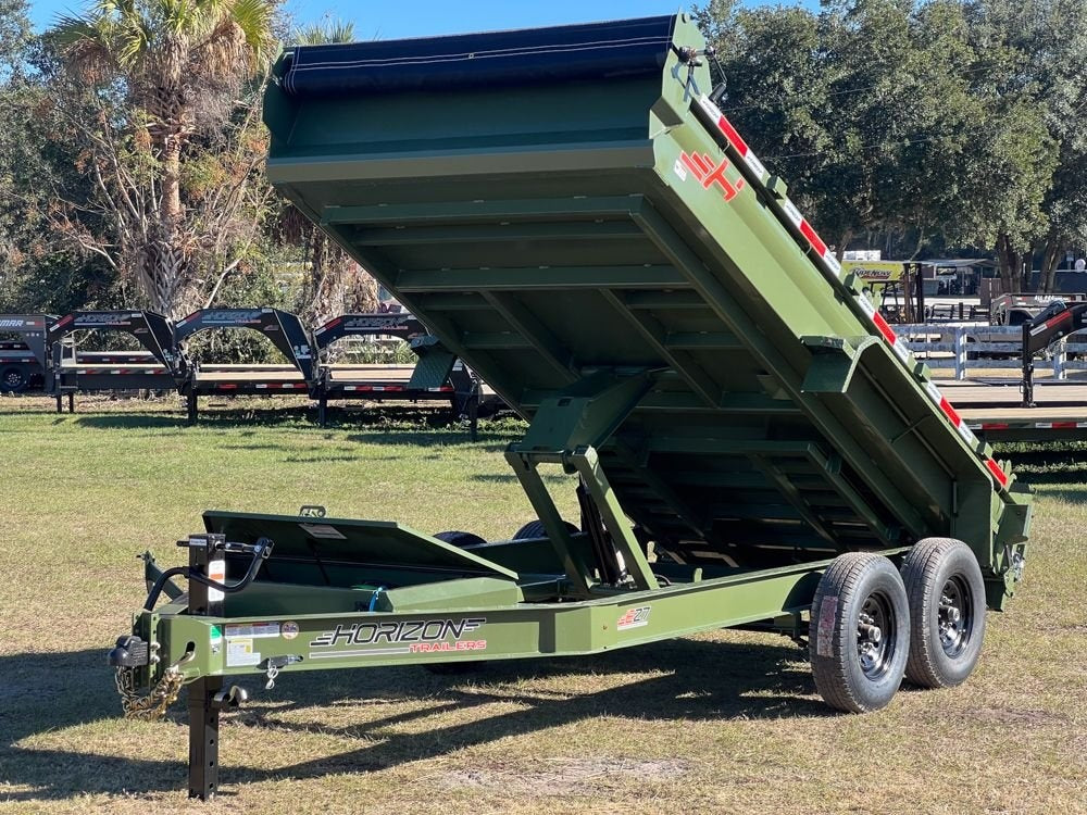 14' EZ7 Dump Trailer 19" Sides 7K Axles 14K GVWR 3-way Door Slide In Ramps - Dump Trailers - Stryker Dealership Group