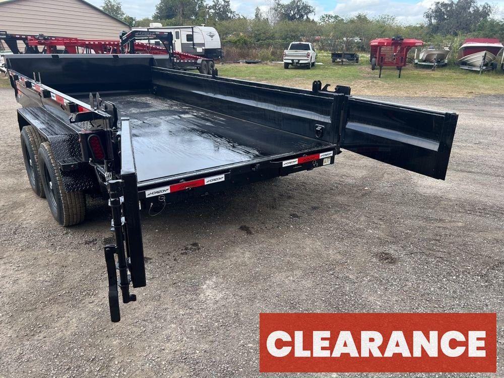 14' EZ7 Dump Trailer 19" Sides 7K Axles 14K GVWR 3-way Door Slide In Ramps - Dump Trailers - Stryker Dealership Group