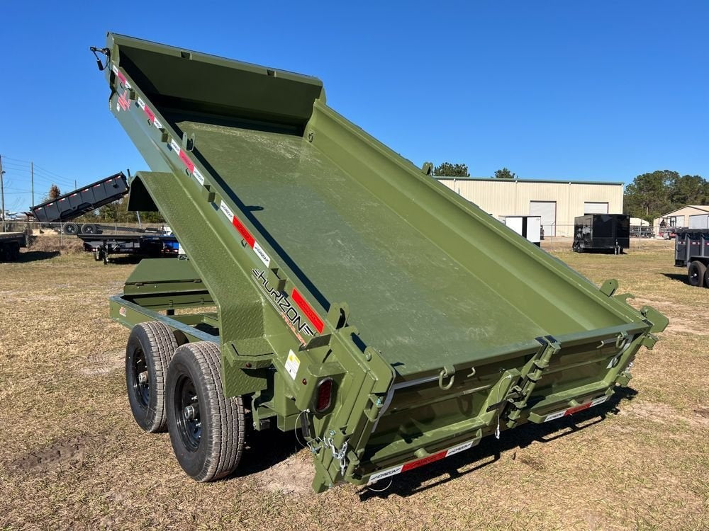 14' EZ7 Dump Trailer 19" Sides 7K Axles 14K GVWR 3-way Door Slide In Ramps - Dump Trailers - Stryker Dealership Group
