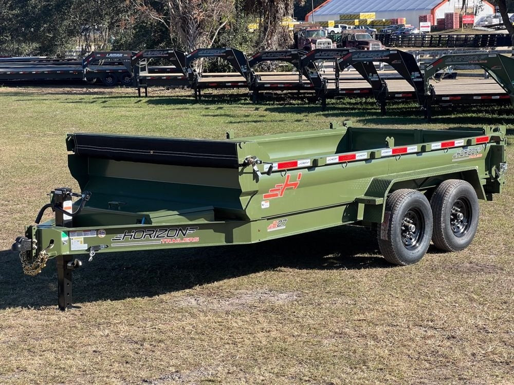 14' EZ7 Dump Trailer 19" Sides 7K Axles 14K GVWR 3-way Door Slide In Ramps - Dump Trailers - Stryker Dealership Group
