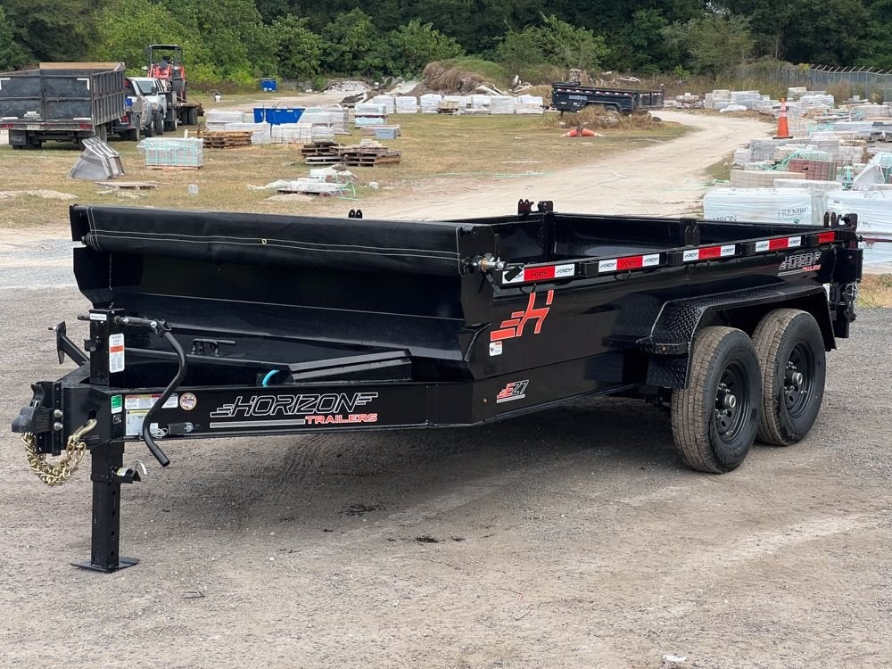 14' EZ7 Dump Trailer 19" Sides 7K Axles 14K GVWR 3-way Door Slide In Ramps - Dump Trailers - Stryker Dealership Group