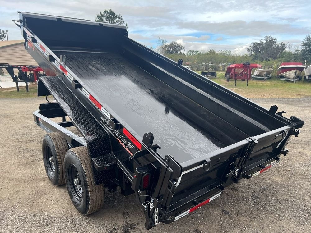 14' EZ7 Dump Trailer 19" Sides 7K Axles 14K GVWR 3-way Door Slide In Ramps - Dump Trailers - Stryker Dealership Group