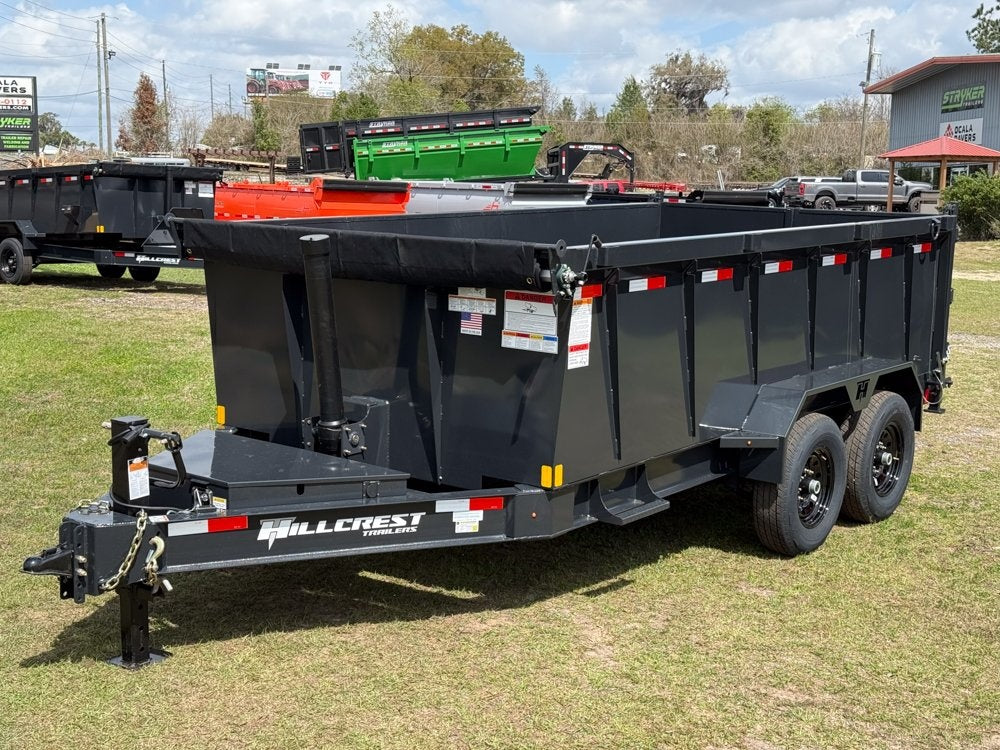14' HCDT Dump Trailer BP 40" Side Walls - Telescopic lift - 7k Axles - Bumper Pull Dump - Dump Trailers - Stryker Dealership Group