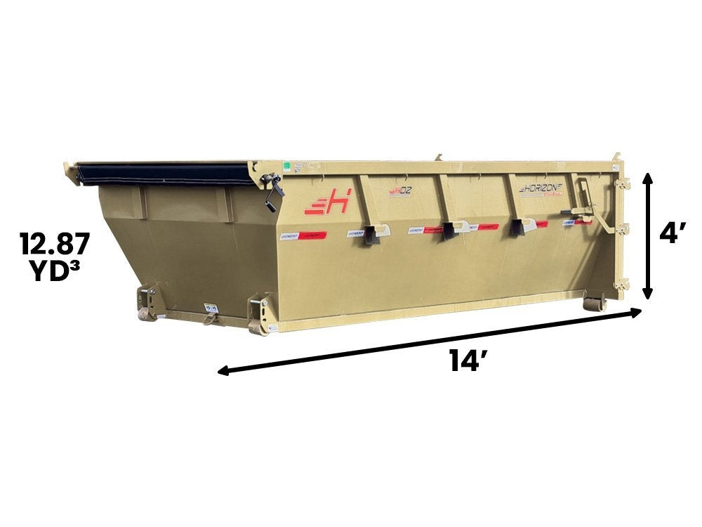 14' HDZ Roll Off Bin 4' Wall + Tarp - 14x4 Bin/Roll Off Bin - Stryker Dealership Group
