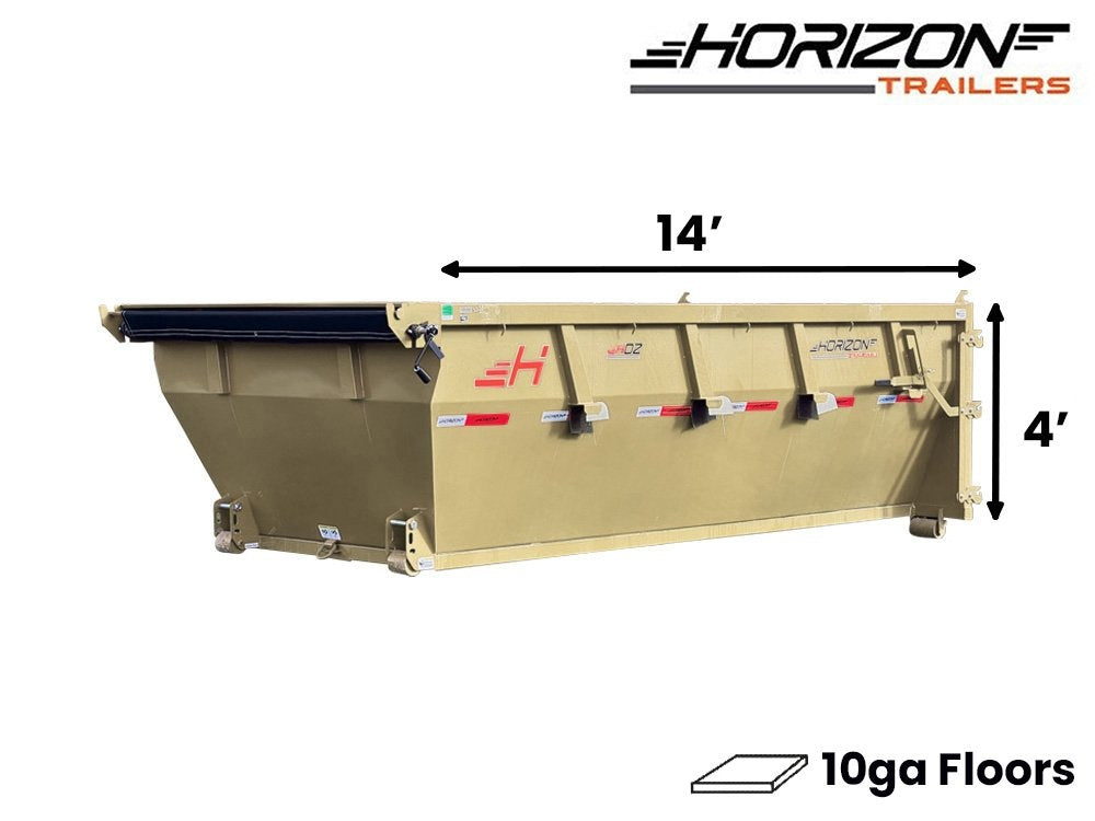 14' HDZ Roll Off Bin 4' Wall + Tarp - 14x4 Bin/Roll Off Bin - Stryker Dealership Group