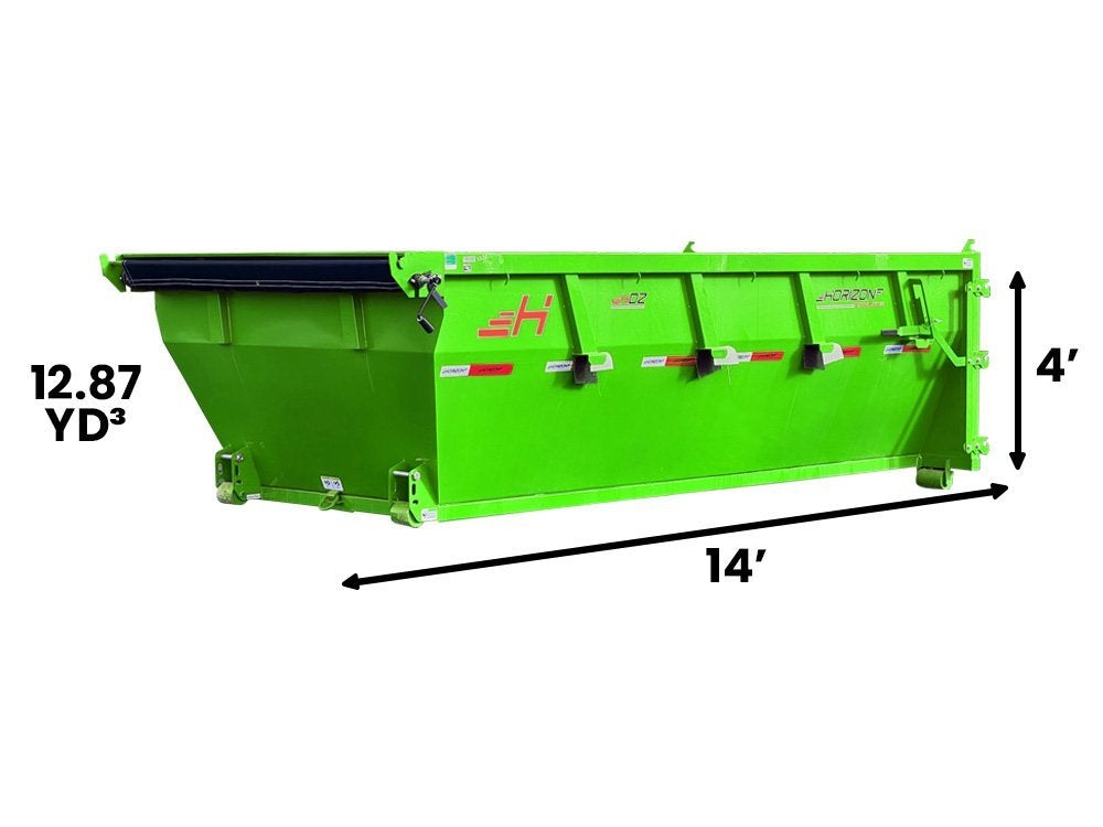14' HDZ Roll Off Bin 4' Wall + Tarp - 14x4 Bin/Roll Off Bin - Stryker Dealership Group