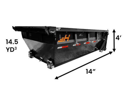 14' HDZ Roll Off Bin 4' Walls - Black 2252 - Roll Off Bins - Stryker Dealership Group