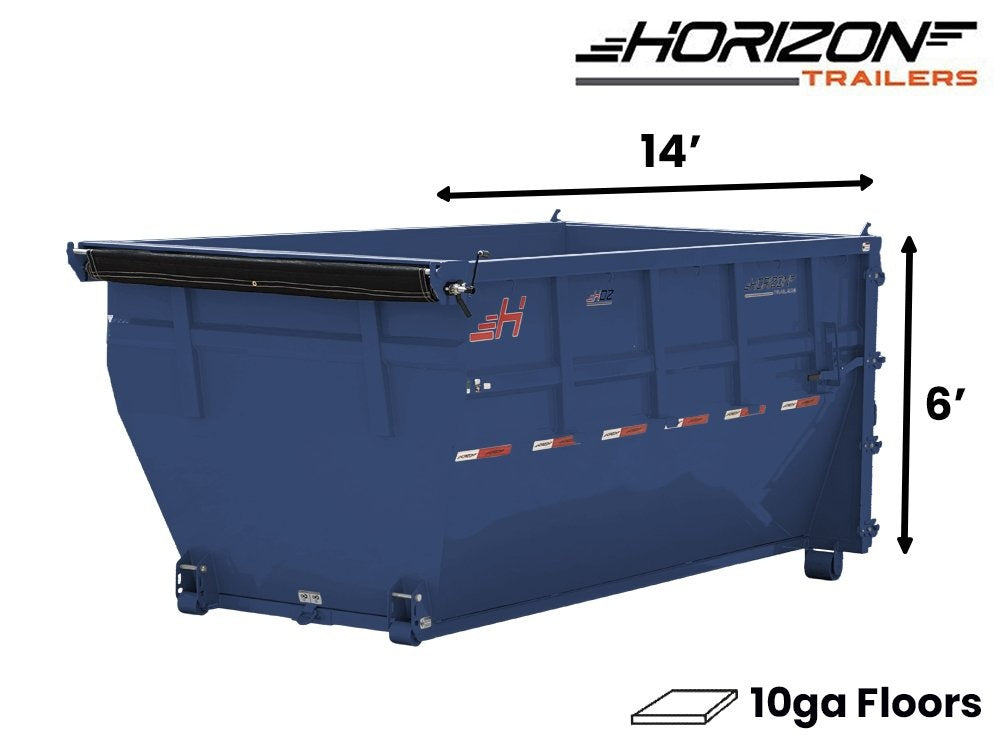 14' HDZ Roll Off Bin 6' Wall + Tarp - 14x6 Bin/Roll Off Bin - Stryker Dealership Group