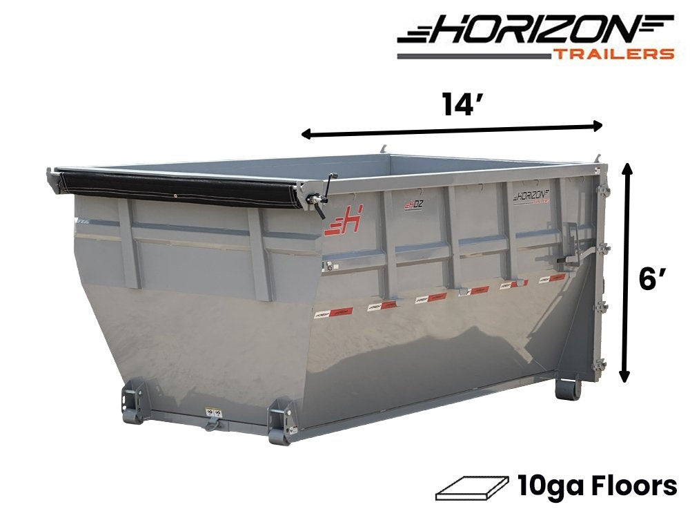14' HDZ Roll Off Bin 6' Wall + Tarp - 14x6 Bin/Roll Off Bin - Stryker Dealership Group