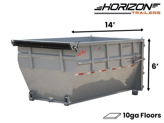 14' HDZ Roll Off Bin 6' Wall + Tarp - 14x6 Bin/Roll Off Bin - Stryker Dealership Group