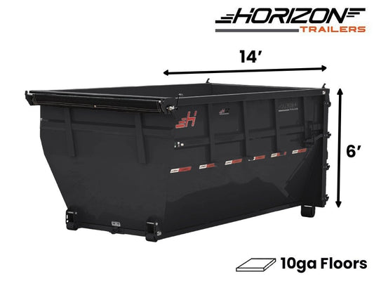 14' HDZ Roll Off Bin 6' Wall + Tarp - 14x6 Bin/Roll Off Bin - Stryker Dealership Group