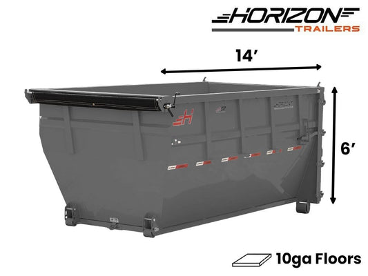 14' HDZ Roll Off Bin 6' Wall + Tarp - 14x6 Bin/Roll Off Bin - Stryker Dealership Group