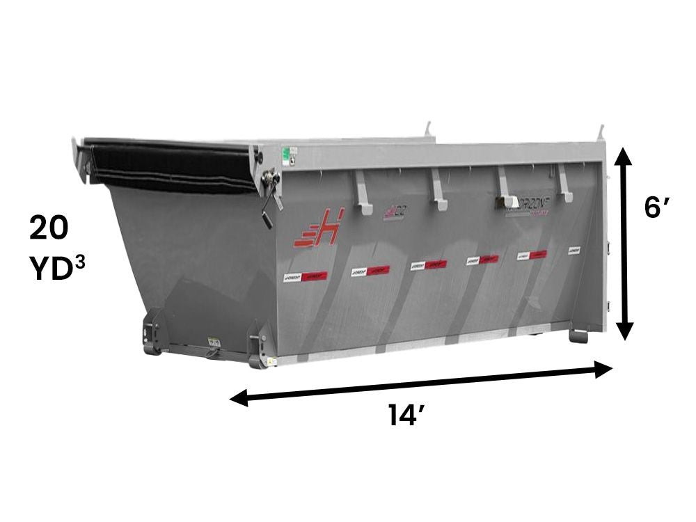 14' HDZ Roll Off Bin 6' Walls - Cloud Gray 5318 - Roll Off Bins - Stryker Dealership Group