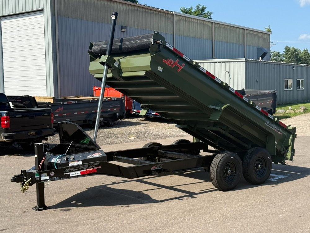 14' Horizon LZ7 Dump Trailer 24" Walls - 7k Axles - Telescopic Lift - 14K GWVR - Bumper Pull Dump - Dump Trailers - Stryker Dealership Group