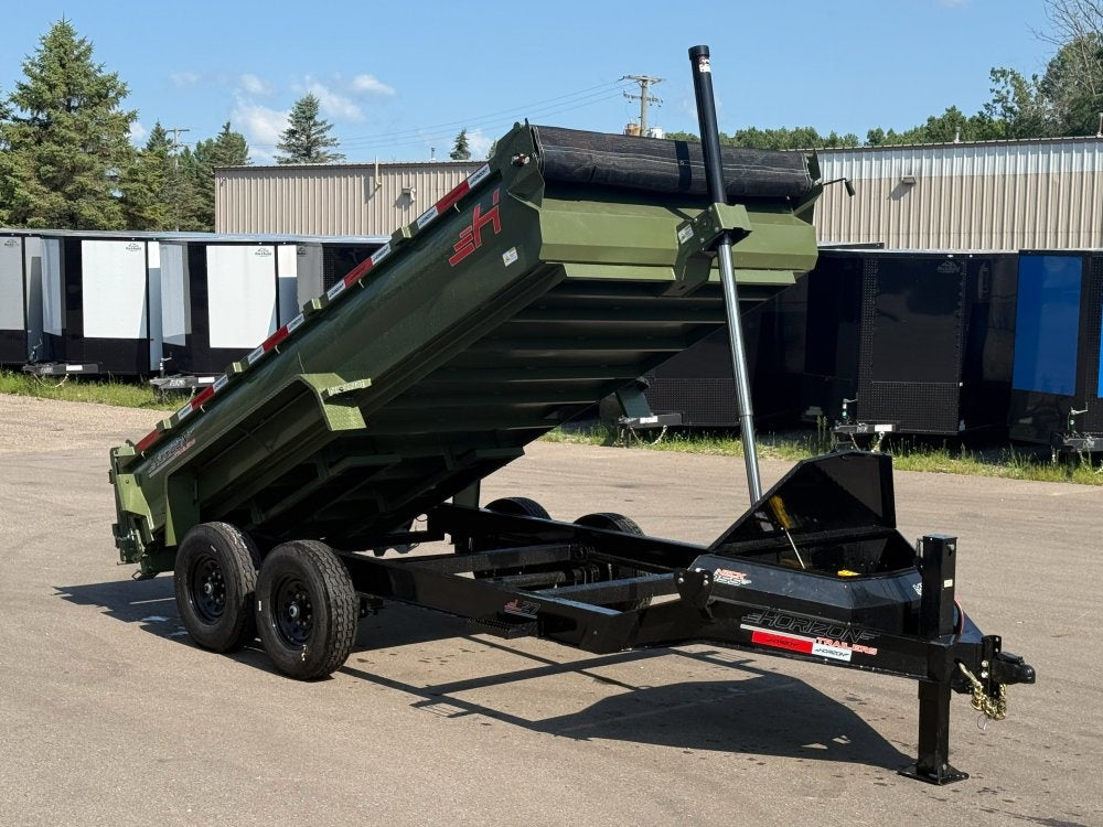 14' Horizon LZ7 Dump Trailer 24" Walls - 7k Axles - Telescopic Lift - 14K GWVR - Bumper Pull Dump - Dump Trailers - Stryker Dealership Group