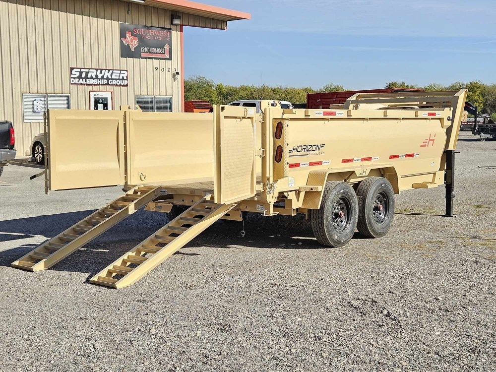 14' HZ7 GN Dump 36" Sides - 8K Axles - 620 Scissor - 14 ply Tires - 2 Speed Jack - Dump Trailers - Stryker Dealership Group