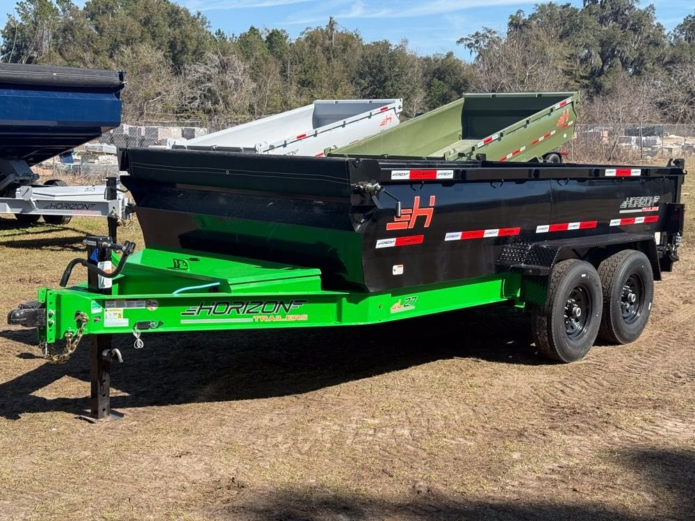 14' LZ7 Dump Trailer 30" Walls - Scissor Lift - 14K GWVR - 14ply Tires - 3 Way Door - Ramps - Dump Trailers - Stryker Dealership Group
