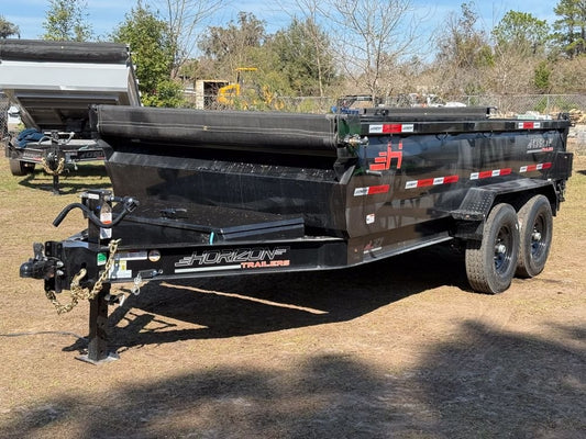 14' LZ7 Dump Trailer 30" Walls - Scissor Lift - 14K GWVR - 14ply Tires - 3 Way Door - Ramps - Dump Trailers - Stryker Dealership Group