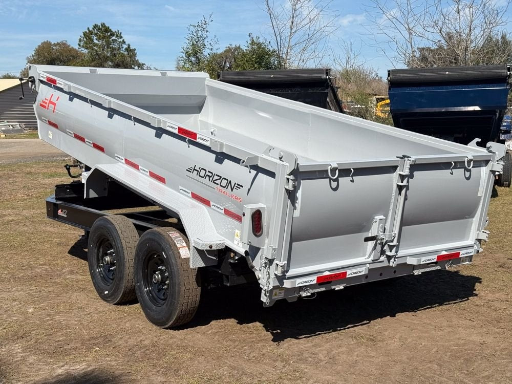 14' LZ7 Dump Trailer 30" Walls - Scissor Lift - 14K GWVR - 14ply Tires - 3 Way Door - Ramps - Dump Trailers - Stryker Dealership Group